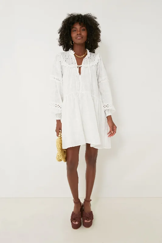 Mini Dresses beach vacation-White Rue Mini Dress