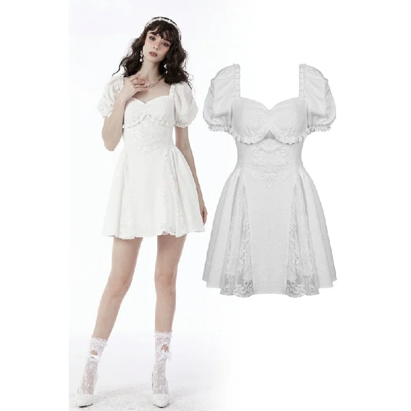 Mini Dresses for city chic-Women's Lolita Square Collar Puff Sleeved Princess Dress Wedding Dress