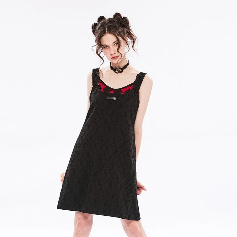 Mini Dresses with cardigan-Women's Lolita Straight Suspender Dress