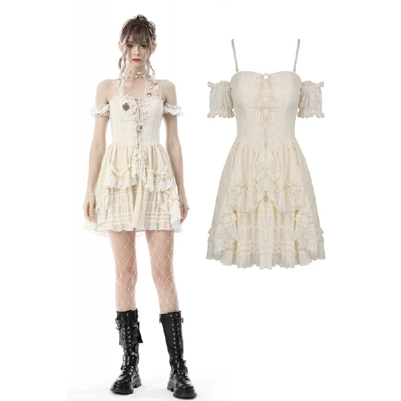 Mini Dresses with contemporary style-Women's Steampunk Multilayer Ruffles Slip Dress