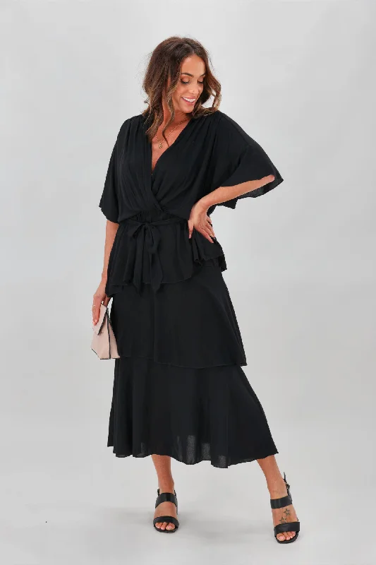 Maxi dresses for casual luxury dinners -Fate All For You Maxi Dress Black