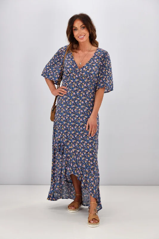 Maxi dresses with fitted bodice -Sass Dixie Maxi Frill Dress Spring Floral