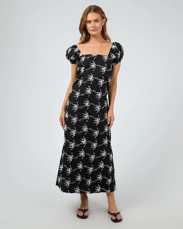 Maxi dresses with ruffled design -Silent Theory Tasman Maxi Dress Black