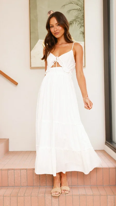 Maxi dresses with vintage lace detailing -Andrea Maxi Dress - White