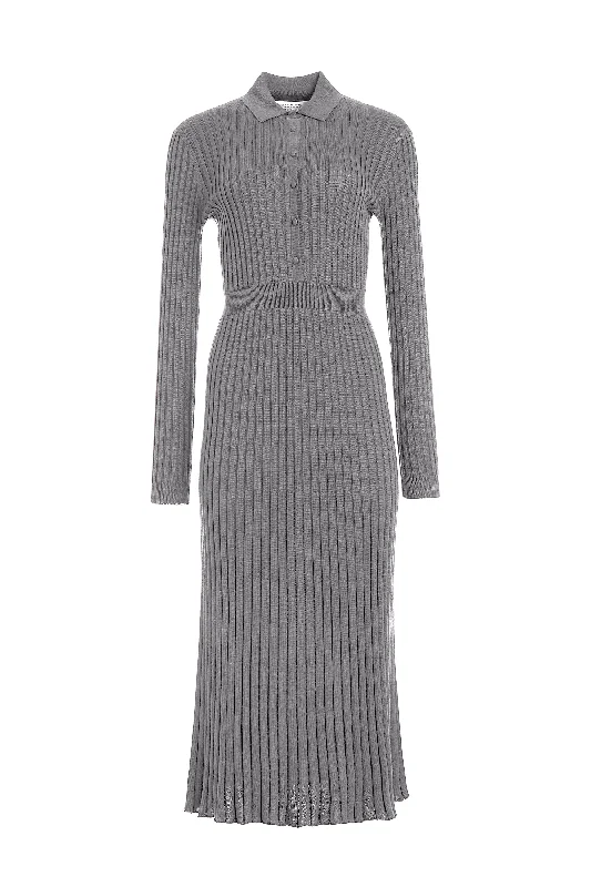 Maxi dresses for elegant parties -Ardor Knit Maxi Dress in Heather Grey Cashmere Silk