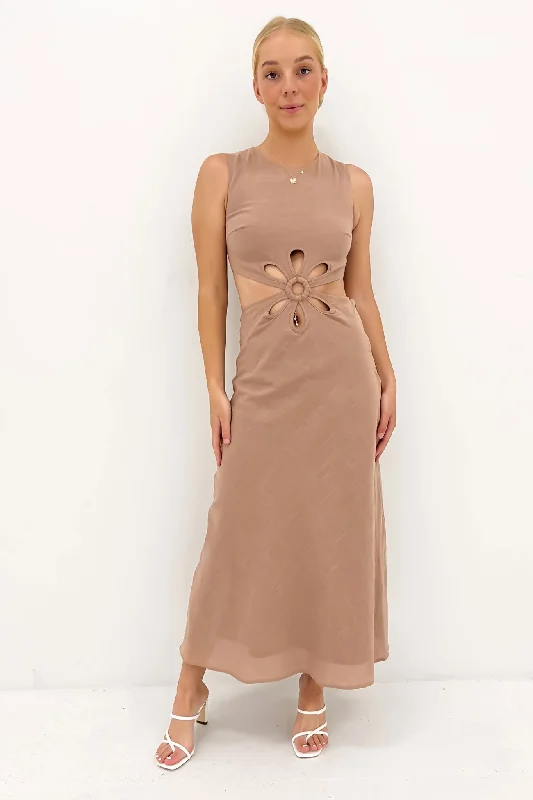 Maxi dresses for fancy holiday gatherings -Asha Maxi Dress Nude