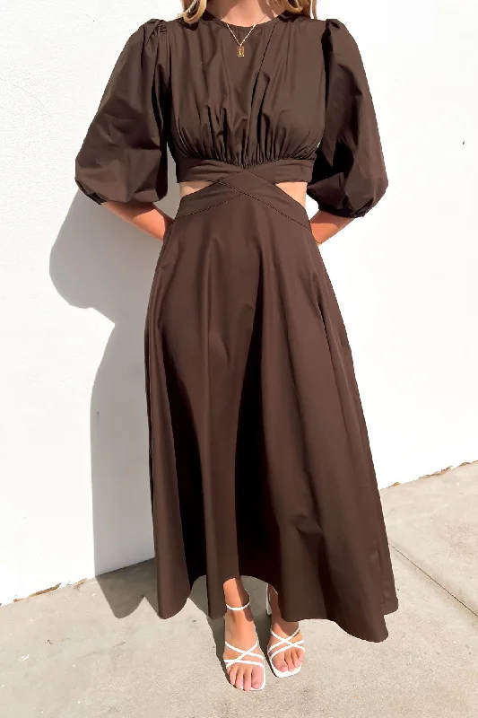 Maxi dresses for summer poolside -Ava Maxi Dress Chocolate