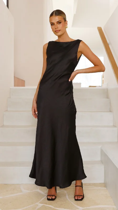 Maxi dresses for tropical beach weddings -Barcelona Maxi Dress - Black