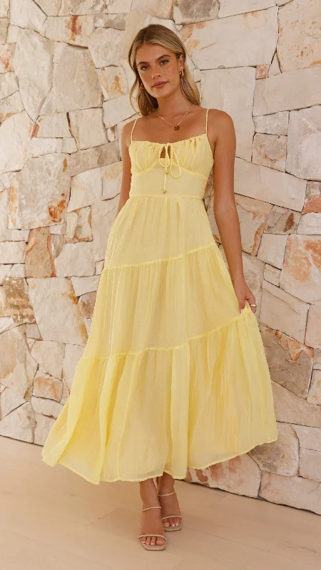 Maxi dresses for upscale weddings -Cove Maxi Dress - Yellow