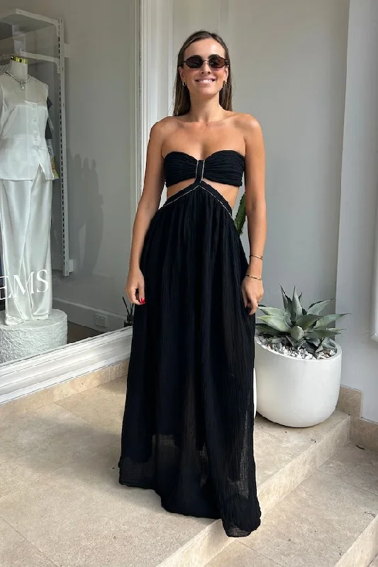 Maxi dresses with a flattering A-line shape -Chloe Dress Black