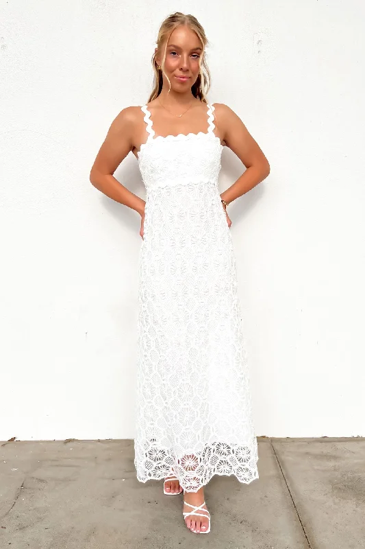 Maxi dresses with embellished bodice -Daxton Maxi Dress White