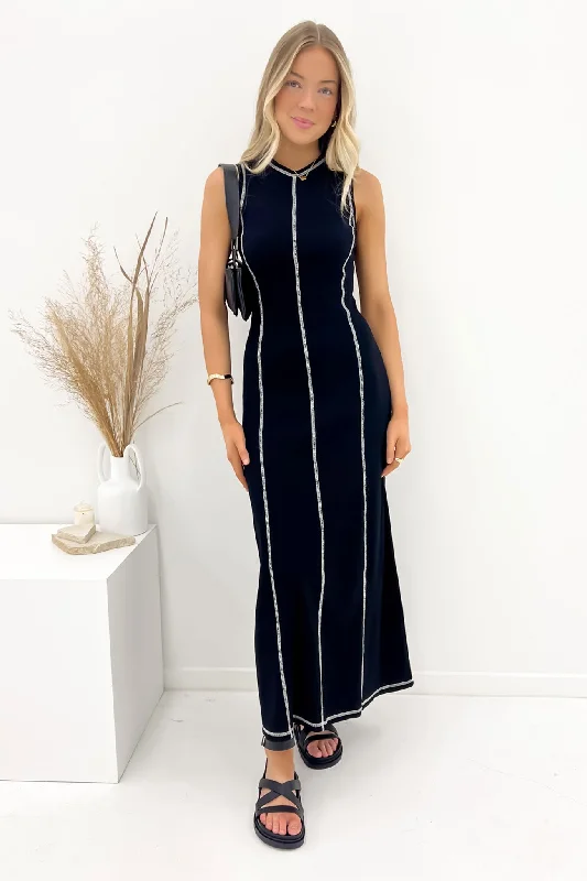 Maxi dresses with V-neckline -Diego Maxi Dress Black