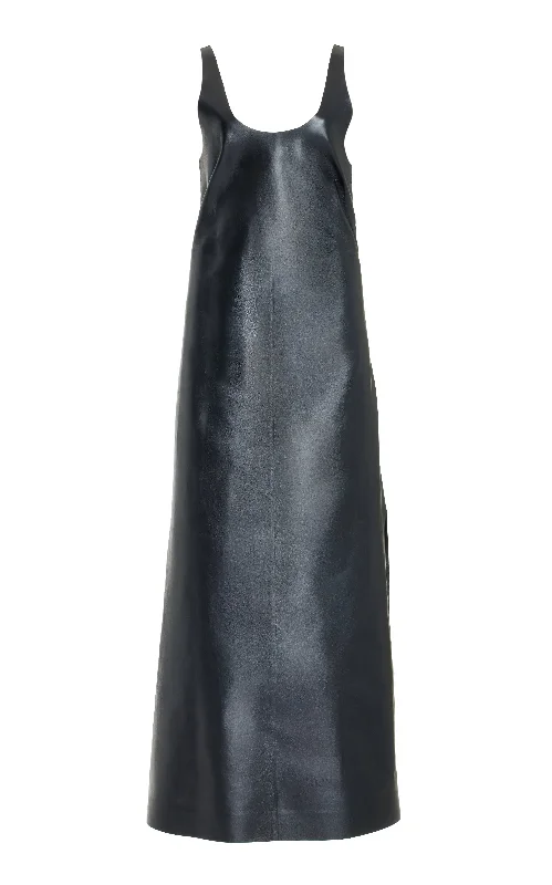 Maxi dresses for upscale garden celebrations -Ellson Maxi Dress in Black Metallic Nappa Leather