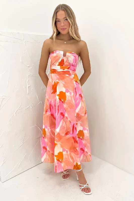 Maxi dresses with stylish wrap design -Enya Maxi Dress Pink Watercolour