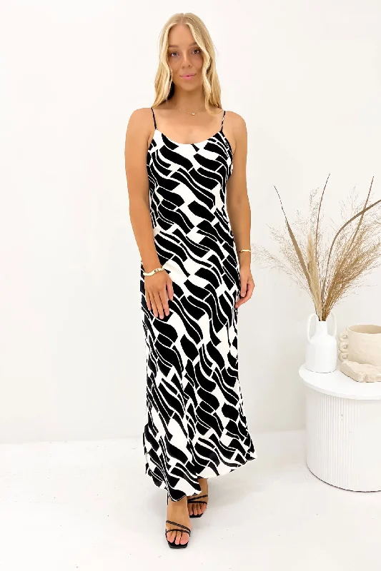 Maxi dresses with sheer sleeves -Estelle Maxi Dress Print