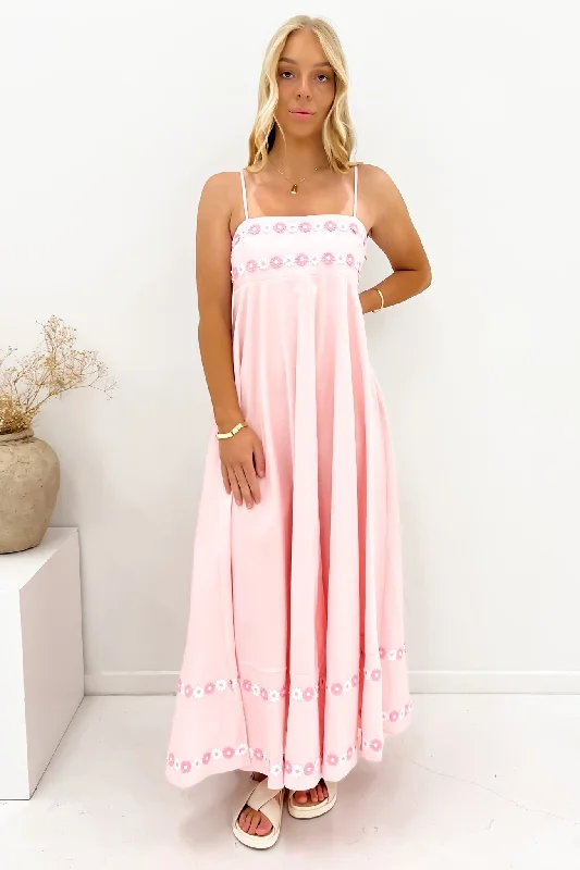 Maxi dresses for cocktail parties -Gemma Maxi Dress Pink Flowers