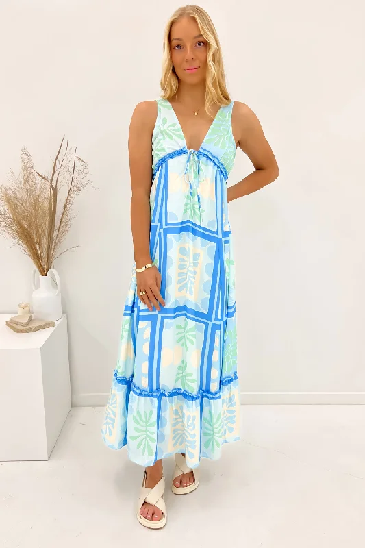 Maxi dresses for elegant anniversary dinners -Hadden Maxi Dress Blue