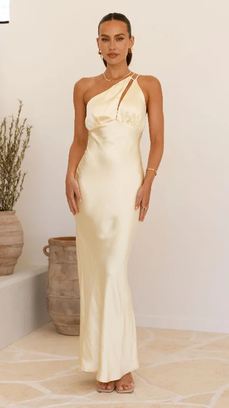 Maxi dresses for classy dinner parties -Hailey Maxi Dress - Yellow