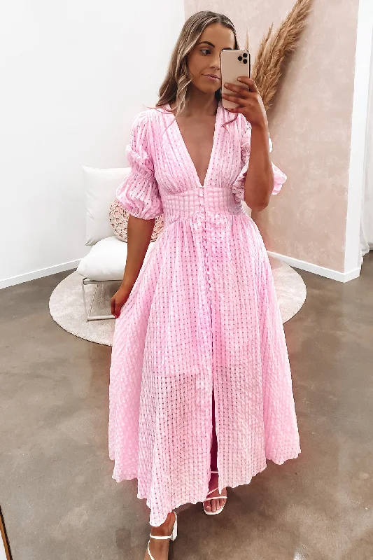 Maxi dresses for autumn parties -Kenzi Maxi Dress Pink