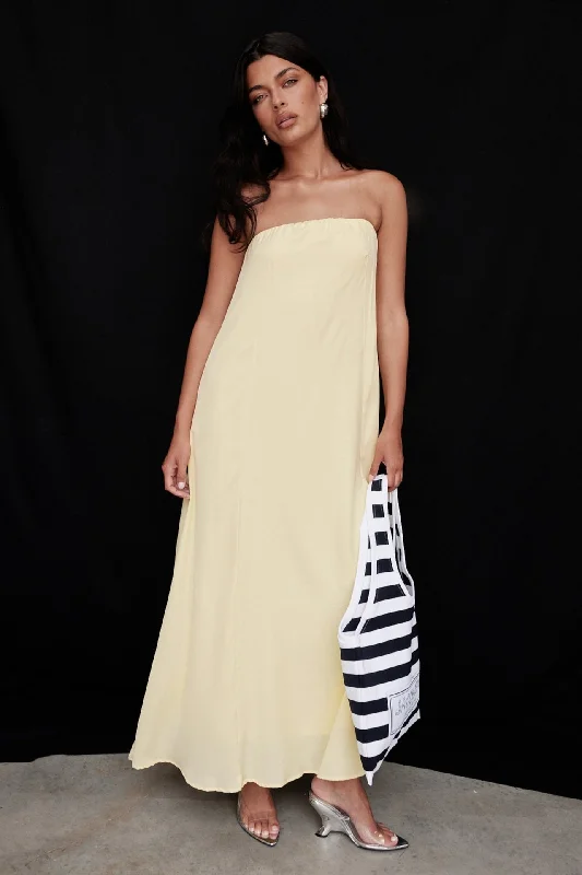 Maxi dresses for trendy evening cocktails -Kesia Maxi Dress (Yellow)