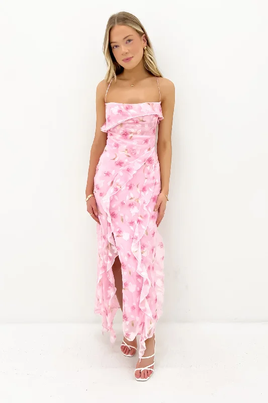 Maxi dresses for luxurious night outs -Loz Maxi Dress Pink Frolic