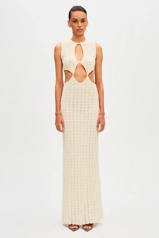 Maxi dresses for a sophisticated evening out -Esther Knit Maxi Dress Vanilla