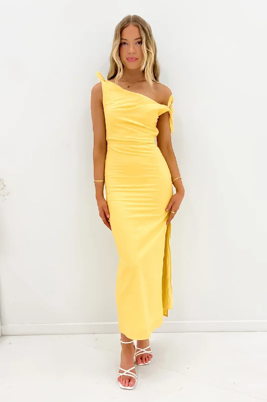 Maxi dresses for winter dinner parties -Neela Maxi Dress Yellow