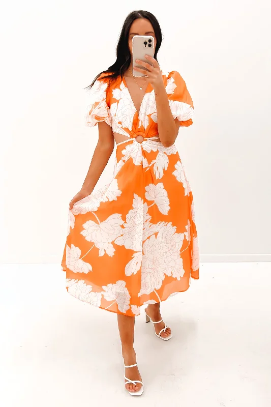 Maxi dresses for outdoor weddings -Nicole Maxi Dress Orange