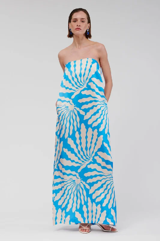 Maxi dresses with deep V-neck and side slit -Palma Trapeze Maxi Dress