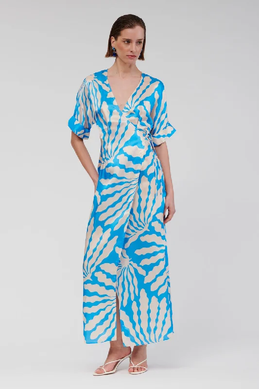 Maxi dresses with an elegant boat neck -Palma Wrap Maxi Dress