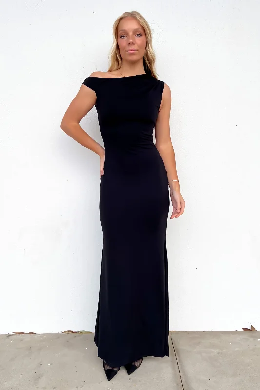 Maxi dresses with a glamorous wrap-around design -Penelope Maxi Dress Black