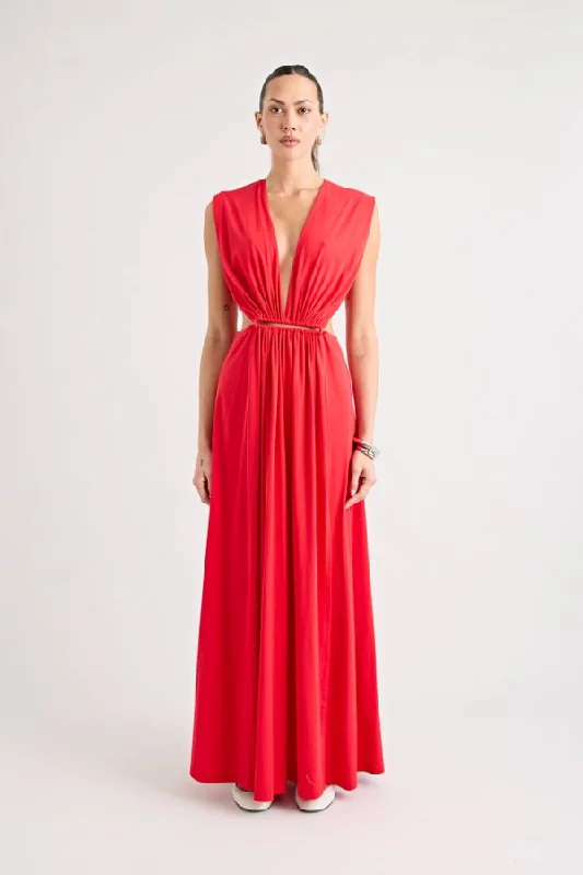 Maxi dresses for family weddings -Do For Love Gown Red