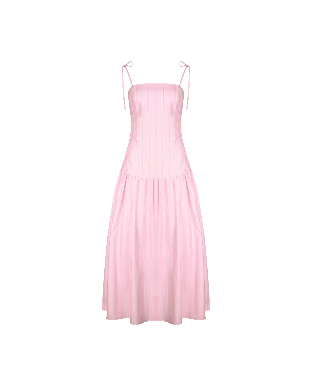 Maxi dresses for formal garden celebrations -TRULLI MAXI DRESS LILAC CANDY STRIPE