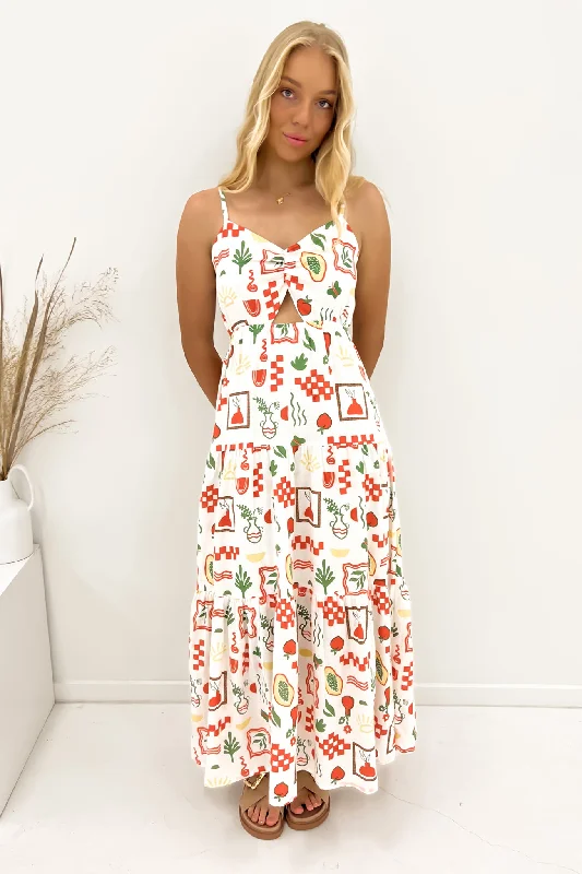 Maxi dresses for formal outdoor weddings -Valancia Maxi Dress Print